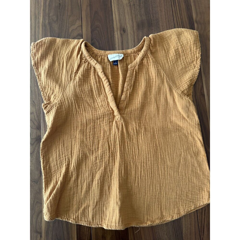 Women's Universal Thread Yellow Textured Blouse Size S